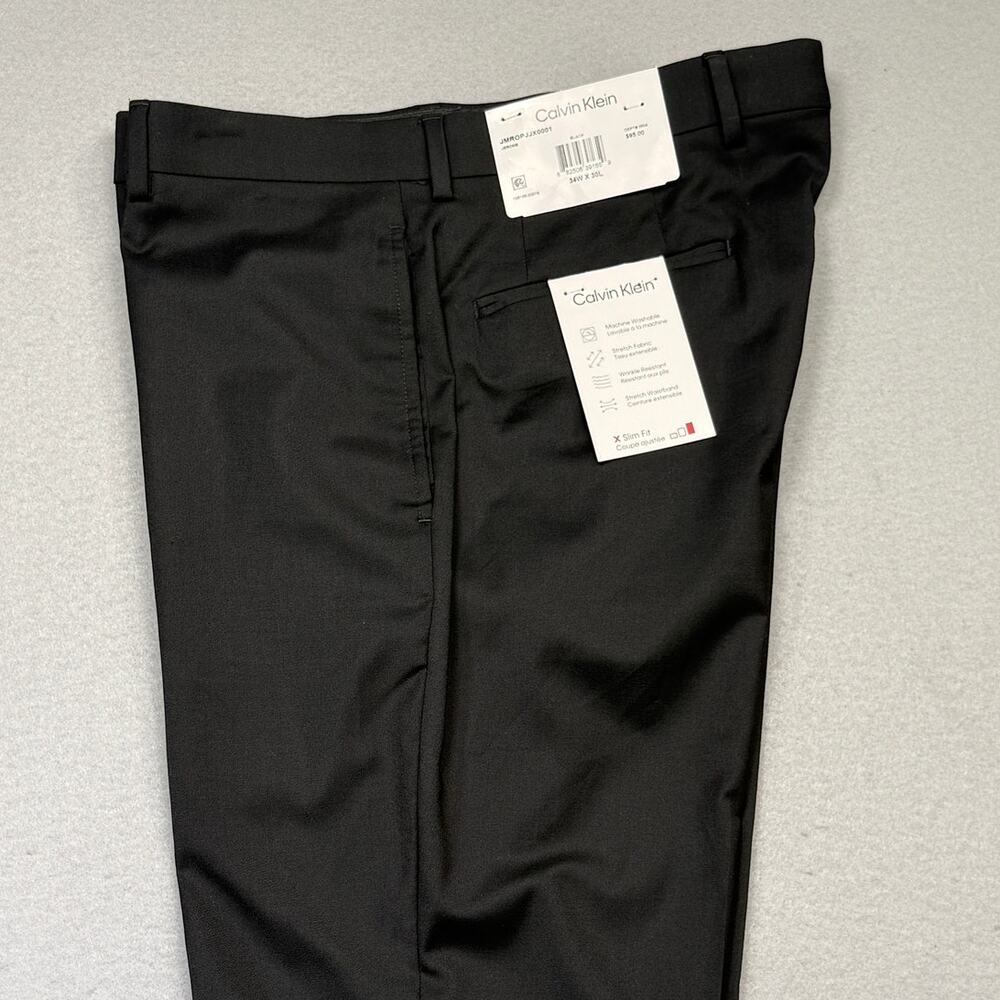 Calvin Klein Men's Slim-Fit Dress Pants black 34x30 $95